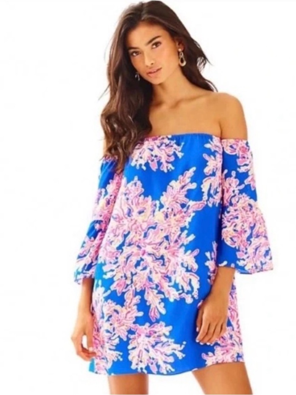 Lilly Pulitzer Sanilla Silk Strapless Off-Shoulder Dress